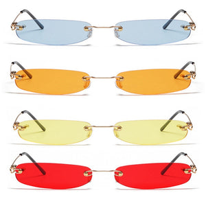 Small Rimless Rectangle Sunglasses