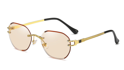 Frameless gold metal sunglasses