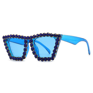 Handmade Rhinestone Cat Eye Sunglasses