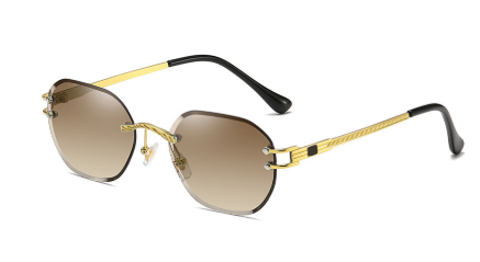 Frameless gold metal sunglasses