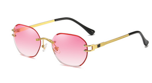 Frameless gold metal sunglasses