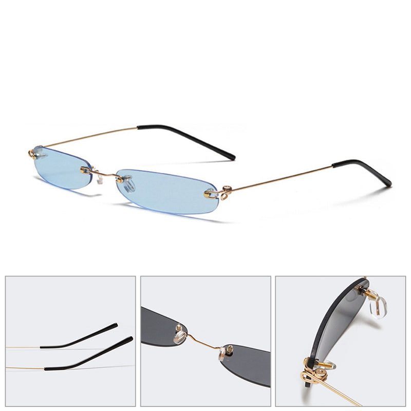 Small Rimless Rectangle Sunglasses