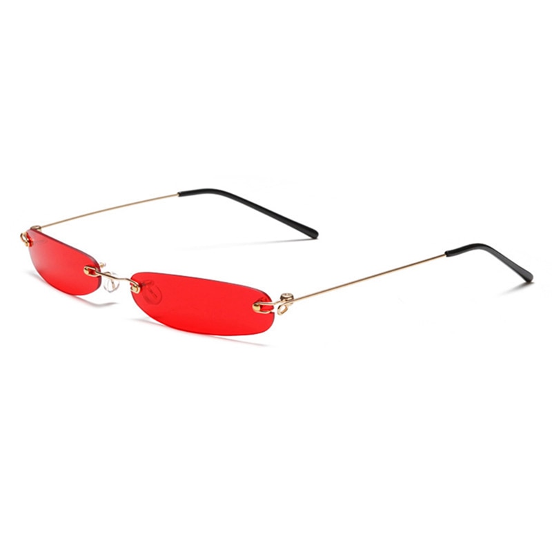 Small Rimless Rectangle Sunglasses