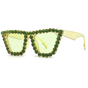 Handmade Rhinestone Cat Eye Sunglasses