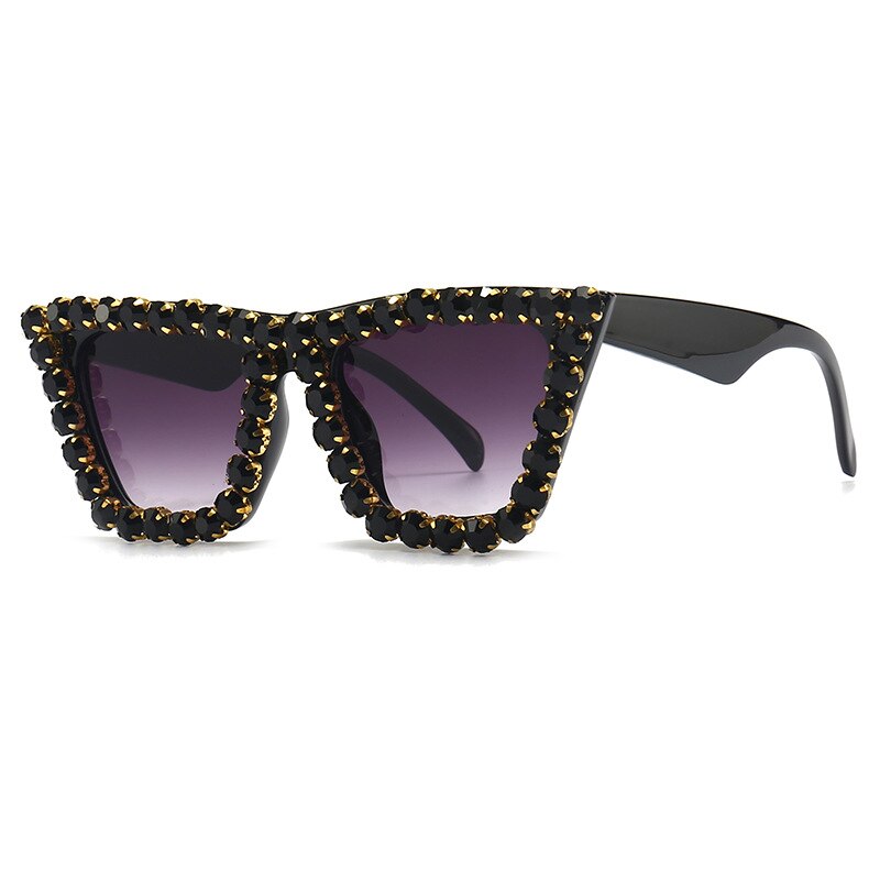 Handmade Rhinestone Cat Eye Sunglasses