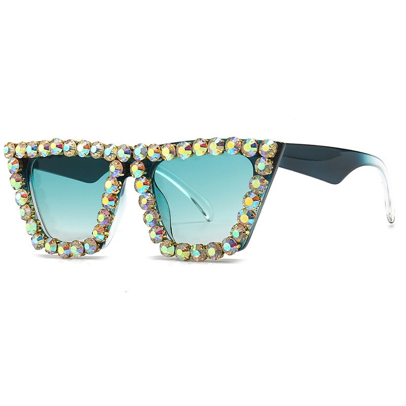 Handmade Rhinestone Cat Eye Sunglasses