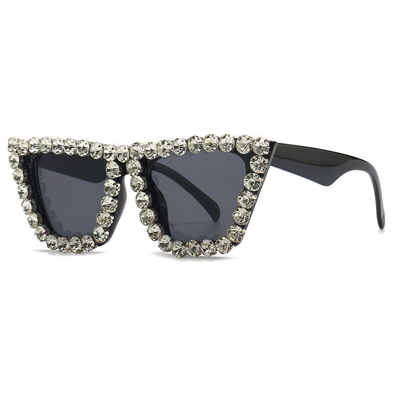 Handmade Rhinestone Cat Eye Sunglasses