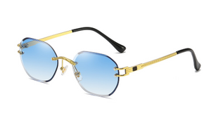 Frameless gold metal sunglasses