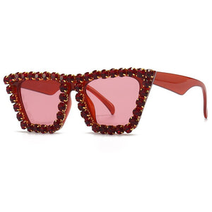 Handmade Rhinestone Cat Eye Sunglasses