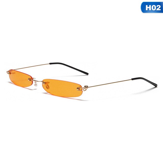 Small Rimless Rectangle Sunglasses