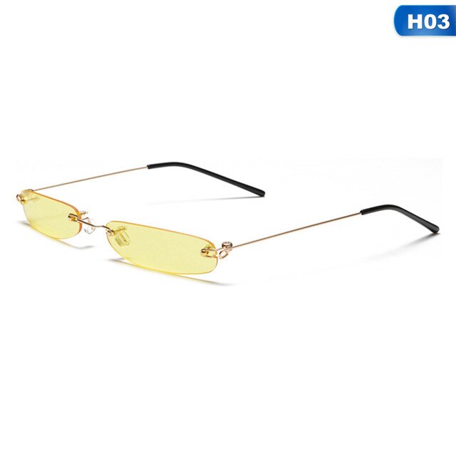 Small Rimless Rectangle Sunglasses