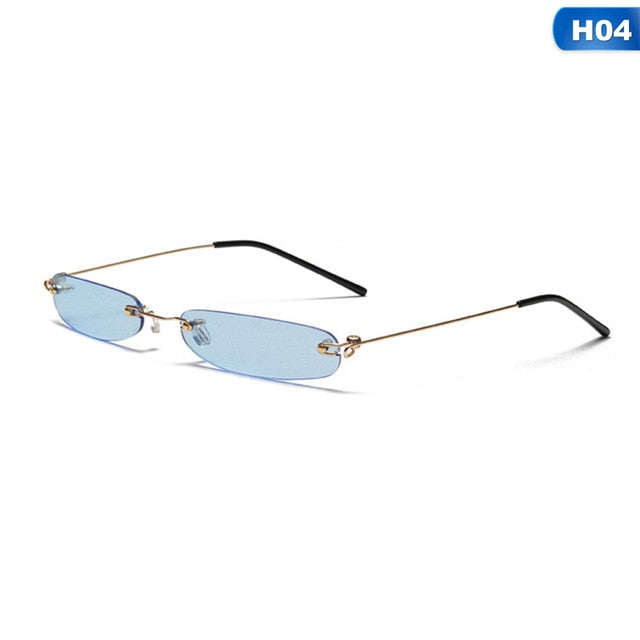 Small Rimless Rectangle Sunglasses