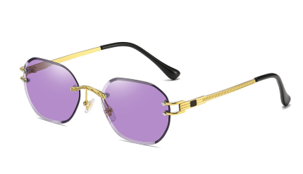 Frameless gold metal sunglasses