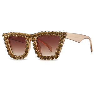 Handmade Rhinestone Cat Eye Sunglasses