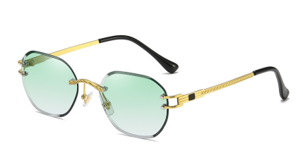 Frameless gold metal sunglasses