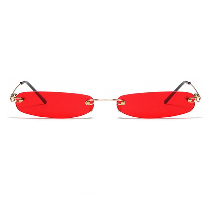 Small Rimless Rectangle Sunglasses