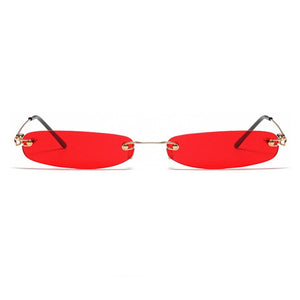 Small Rimless Rectangle Sunglasses