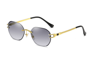 Frameless gold metal sunglasses