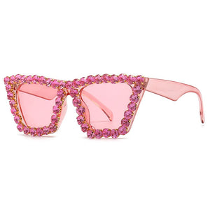 Handmade Rhinestone Cat Eye Sunglasses