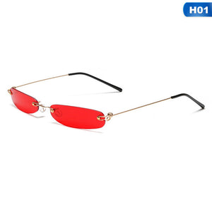 Small Rimless Rectangle Sunglasses