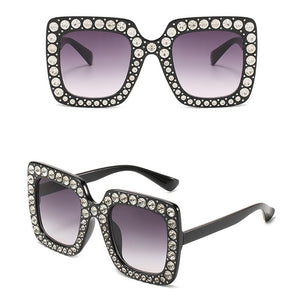 Vintage Oversized Square Diamond Sunglasses