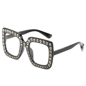 Vintage Oversized Square Diamond Sunglasses