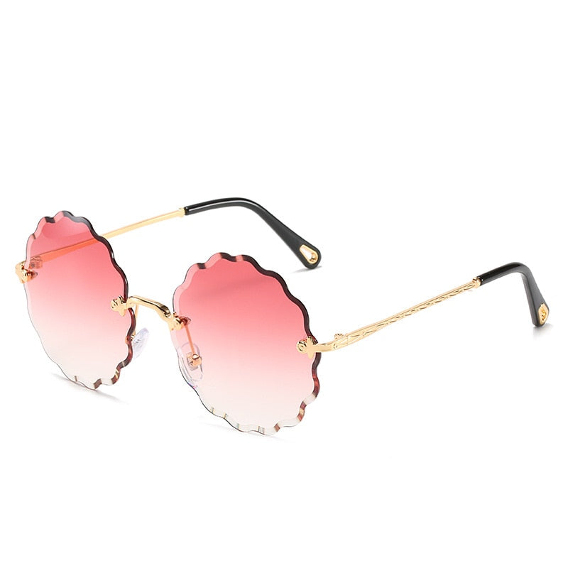 Round Rimless Sunglasses