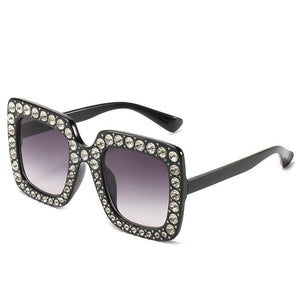 Vintage Oversized Square Diamond Sunglasses