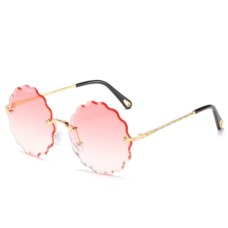 Round Rimless Sunglasses