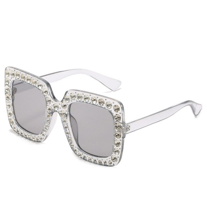 Vintage Oversized Square Diamond Sunglasses